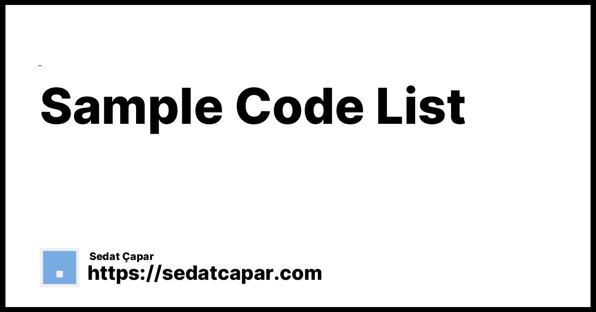 Sample Code List | Programming language C++